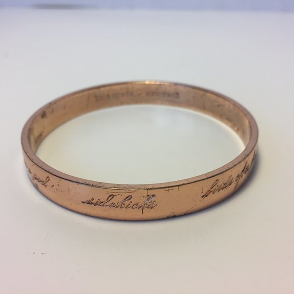 KATE SPADE Rose Gold Best Friend Ever Bangle - Picture 9 of 16